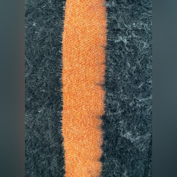 Cecchi e Cecchi Wool Scarf Orange and Black Stripes - Picture 6 of 16